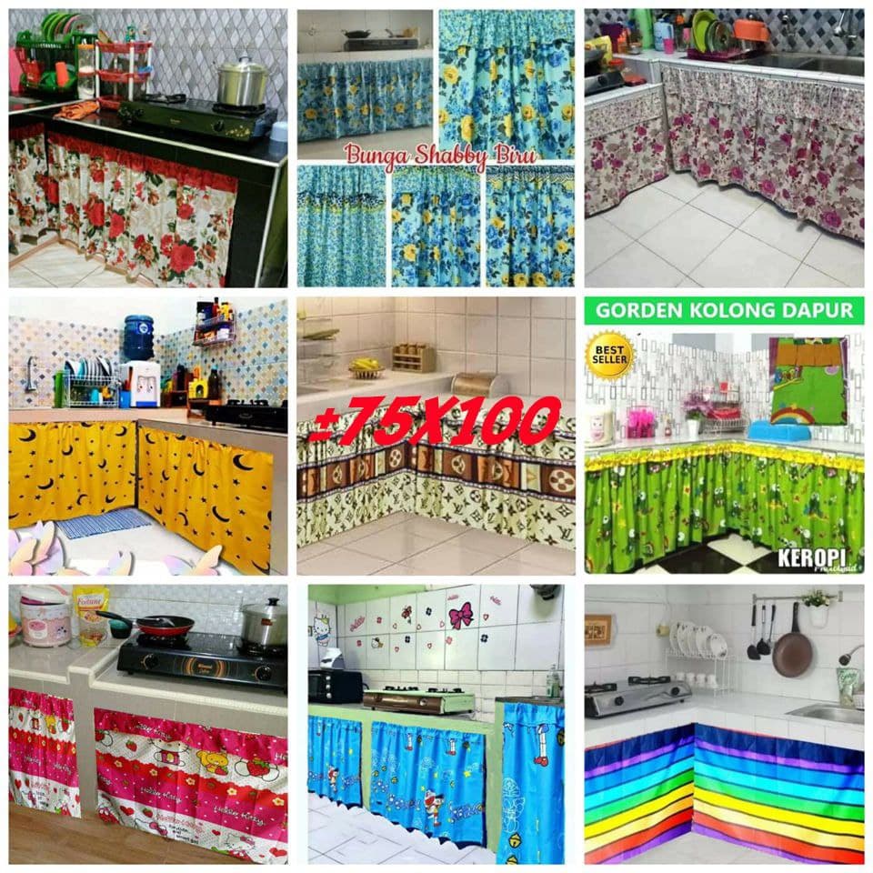 GORDEN HORDENG KORDEN KOLONG DAPUR BAWAH MEJA KOMPOR WESTAFEL MURAH GORDEN KARAKTER POLOS BUNGA PODO