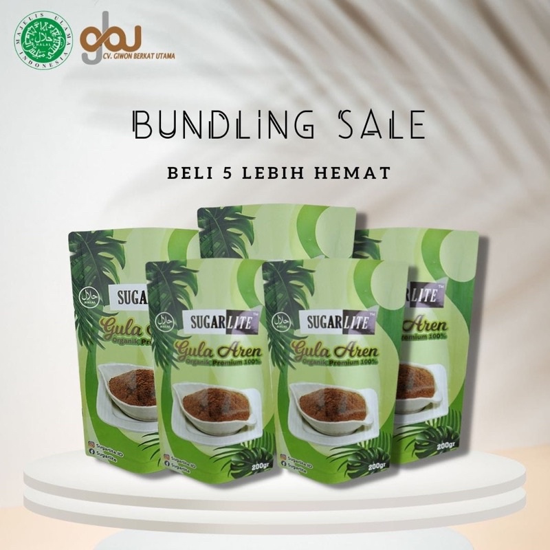 

Gula Aren Premium Organik Paket Hemat isi 5 @ 200 Gr dari Sugarlite