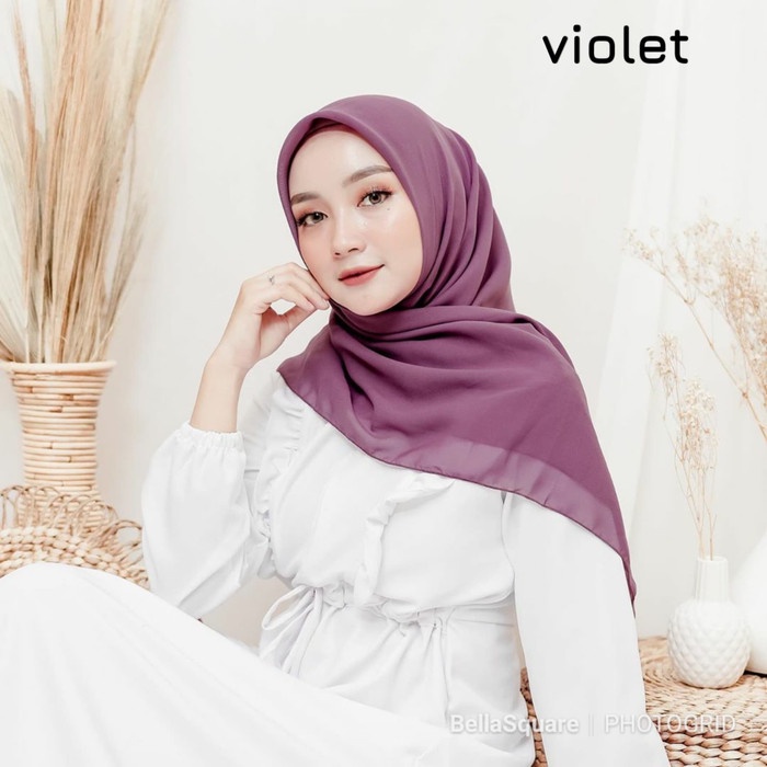 [ COD ] Bella Square Warna  Random Hijab Segiempat polos