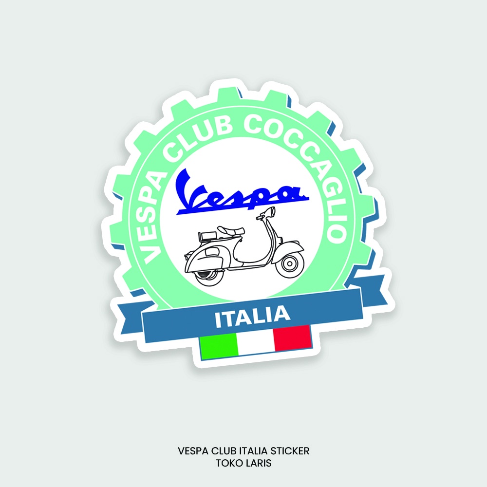 Sticker Vespa Club Italia Untuk Sticker Motor, Laptop, Tumblr, Helm, Case