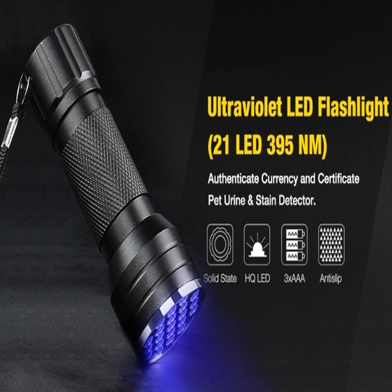 Senter Uv 21-led Mini Portable Untuk Mendeteksi Urine Anjing / Kucing