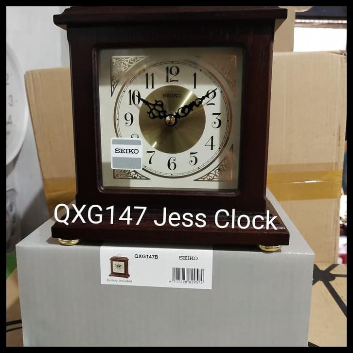 QXG147 Jam Meja Seiko Kayu asli Original