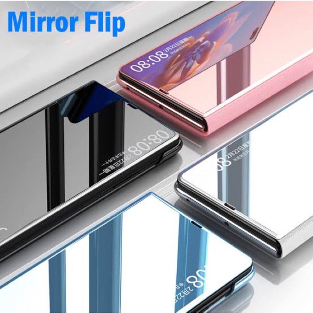 SAMSUNG A01 A11 A31 A51 A71 A72 A01 CORE A2 CORE Case Flip Cover Mirror Clear View Stand Auto Lock-0