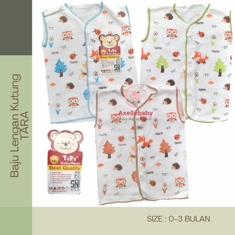 Baju Bayi Lengan Kutung TARA 3 Pcs SNI