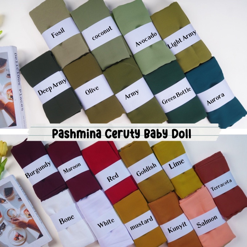 Pashmina Inner 2in1 Bolak Balik Ceruty Baby Doll