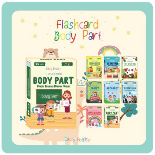 kiddiwear FLASH CARD EASY PEASY MAINAN EDUKASI ANAK KARTU PINTAR BALITA CARD BELAJAR BAHASA