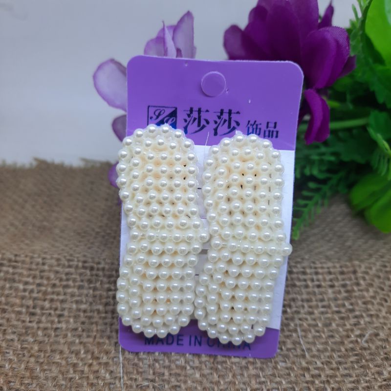 Jepit Rambut Mutiara Isi 1sett Jepit Rambut Tip Top Mutiara 5cm
