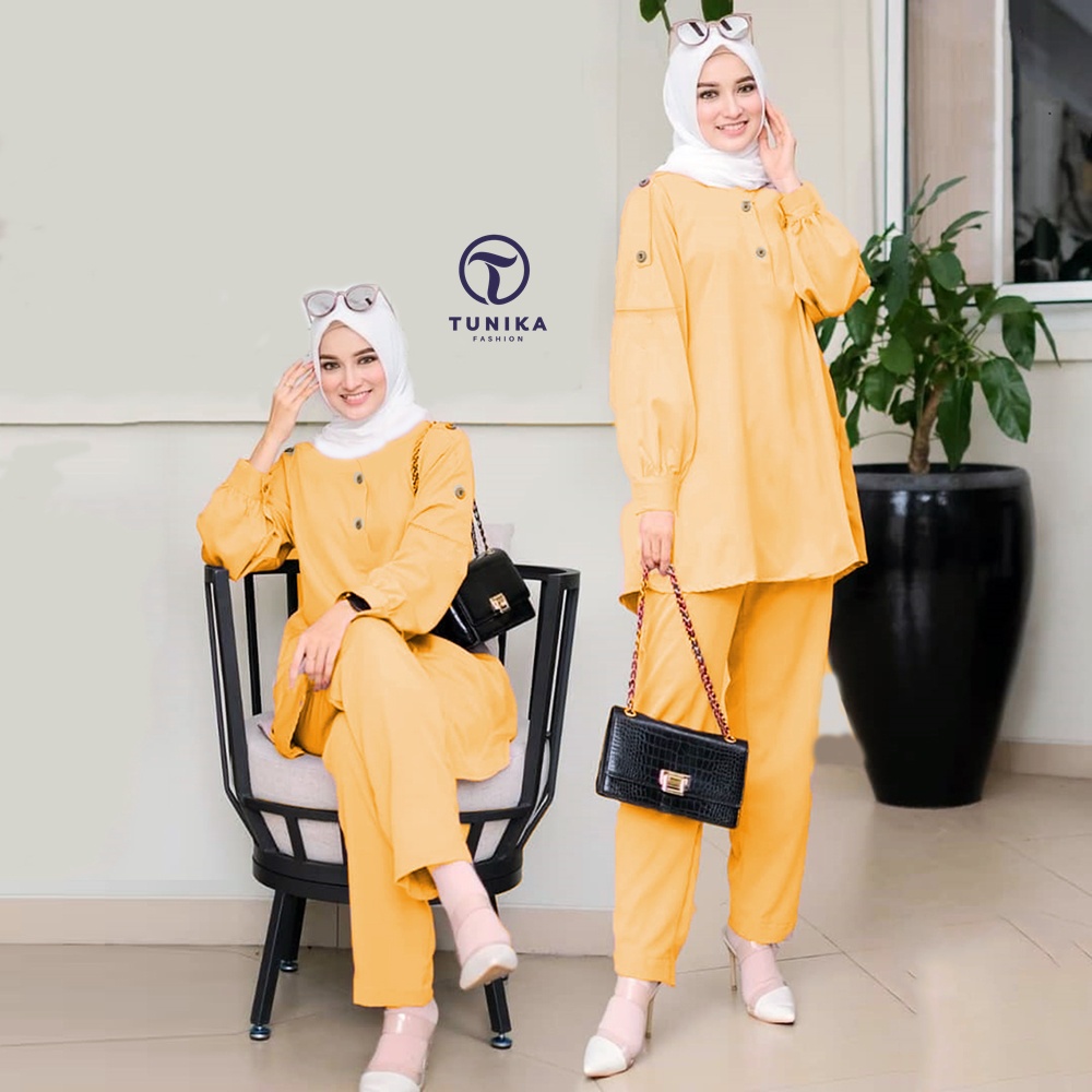 Regina One Set Baju Setelan Wanita Bahan Katun Rayon Premium