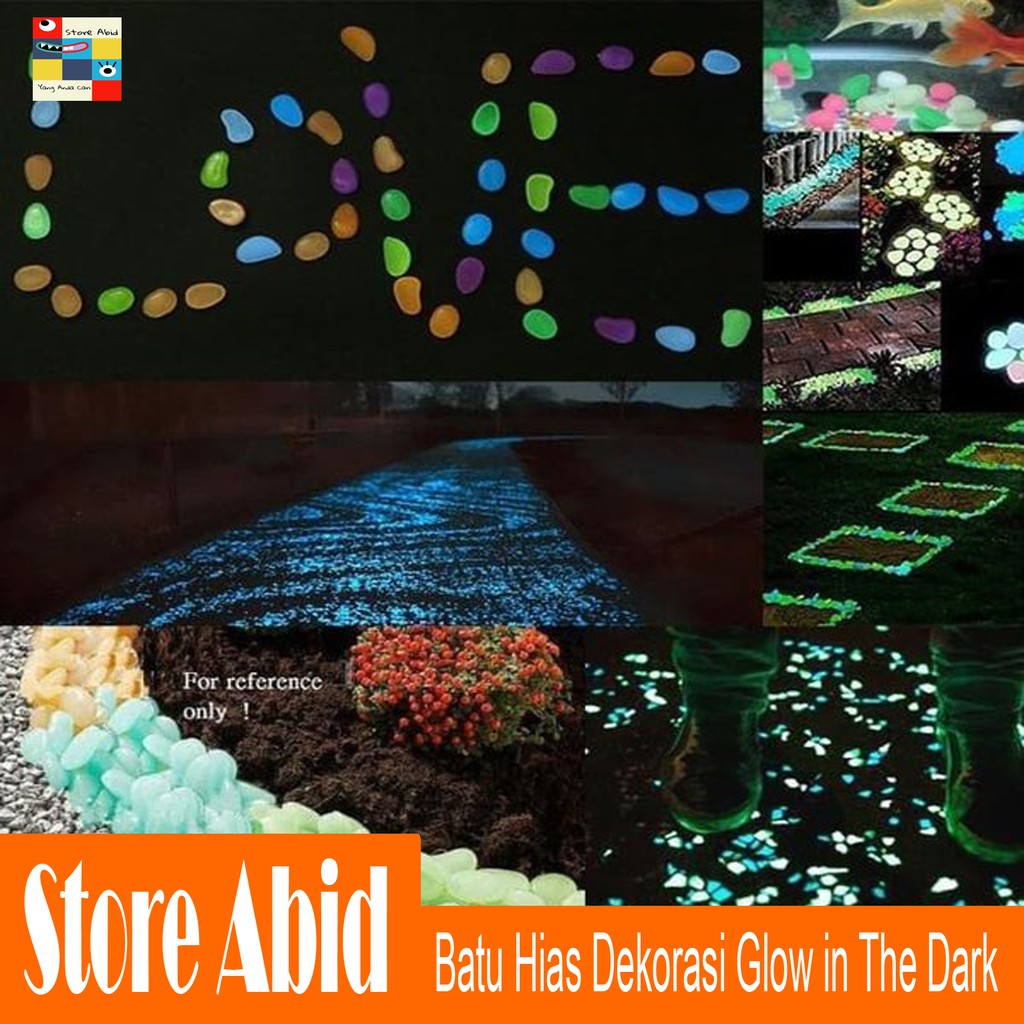 Batu Hias Dekorasi Glow in The Dark Garden Stone Taman Kebun Aneka Warna Hiasan