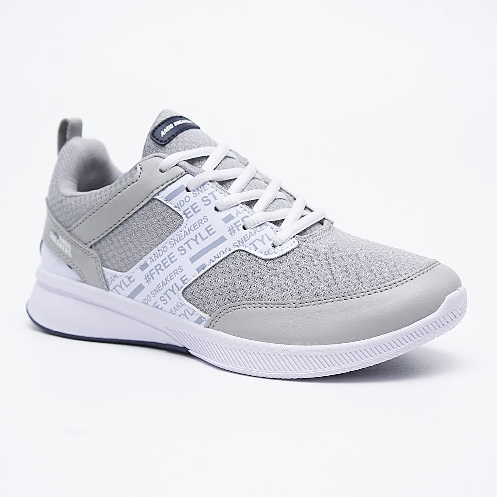 Ando Official Sepatu Sneakers Ivonka Wanita Dewasa - Abu-Abu Muda/Biru Tua/Putih-1