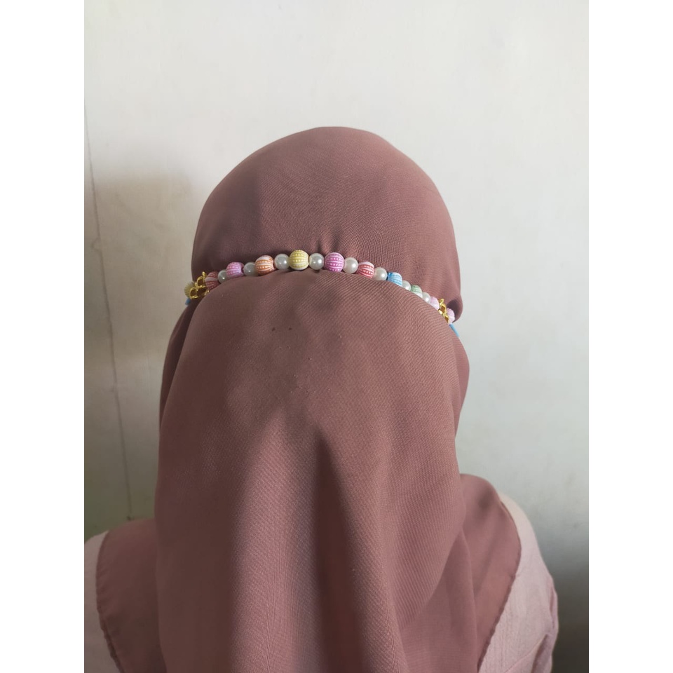 Konektor Masker Hijab Manik Mutiara