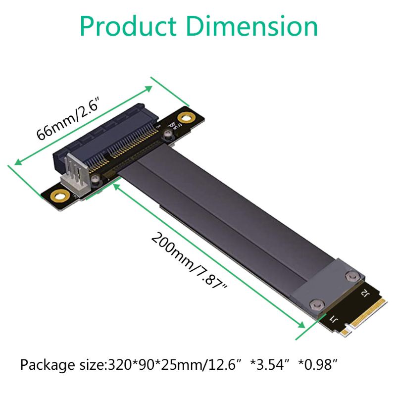 Kabel Ekstensi btsg PCI-E M2 Key-M PCI-Express Extension Cord Kabel Listrik 4pin