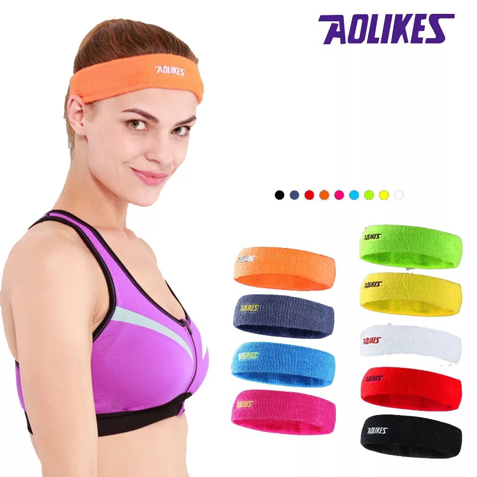 Aolikes 2108 Headband Towel Handuk Ikat Rambut Kepala Senam Gym Fitness