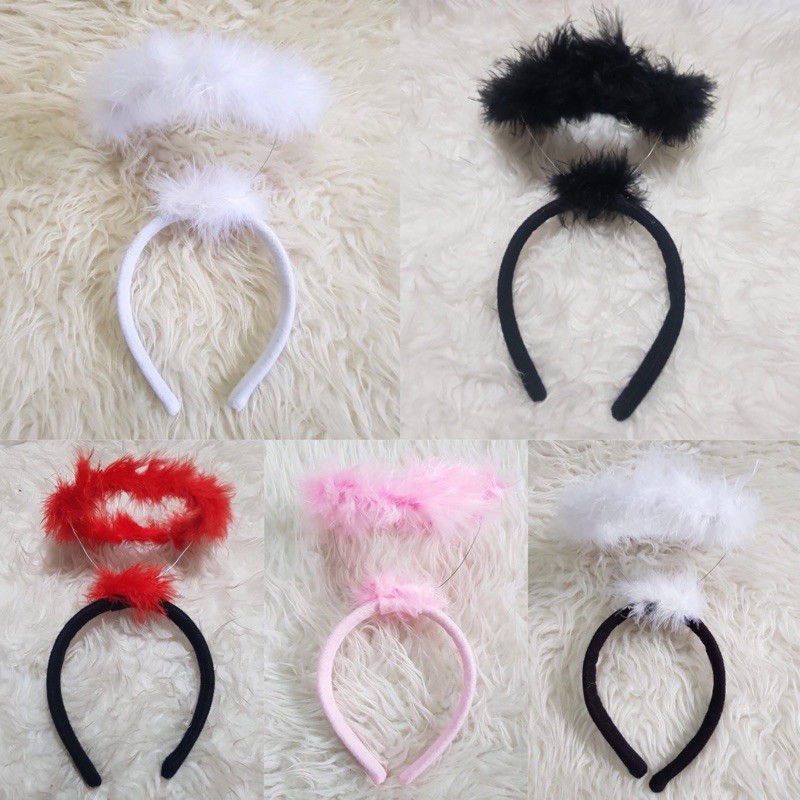 Bando Malaikat Angel Peri Bulu Bidadari Cupid Feather Kostum Halloween Bando Natal Kostum Bidadari