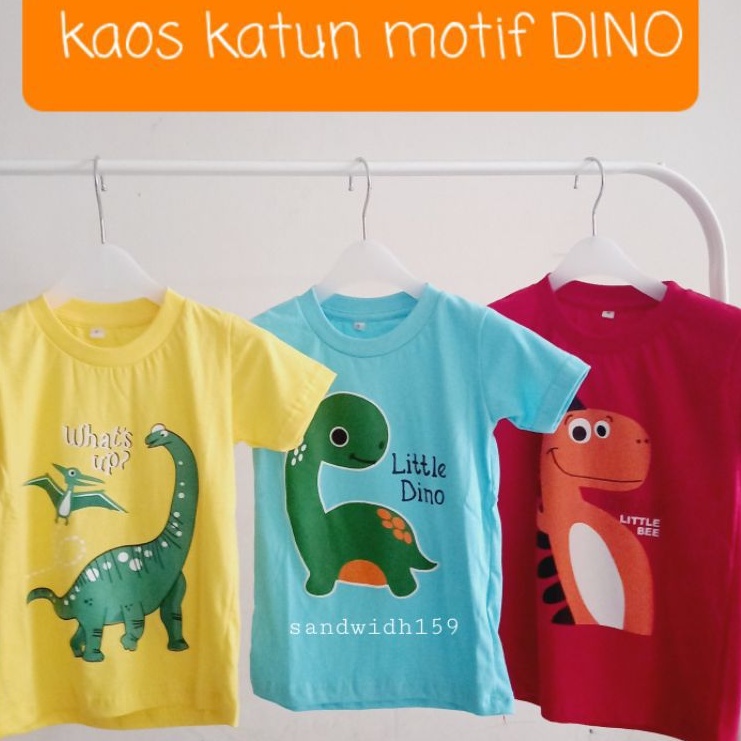 BAJU KAOS ANAK Laki laki Perempuan Motif DINOSAURUS