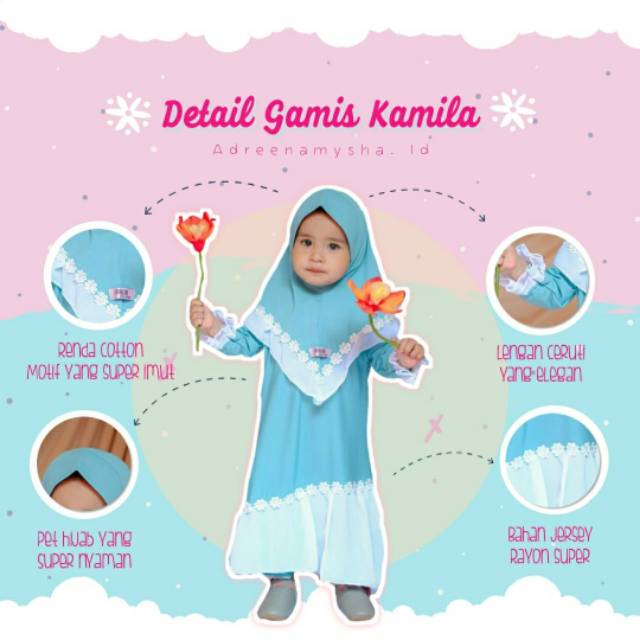 GAMIS KAMILA Size 3-6 Tahun / Hijab anak syar'i