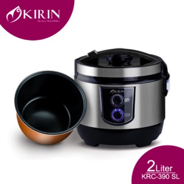 [ KIRIN ] Kirin Rice Cooker / Magic Com KRC-390 CREAMIC Kapasitas 2Liter!