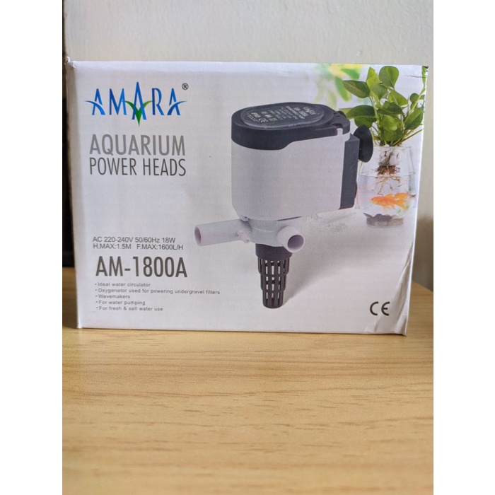 Pompa Air Celup Aquarium Power Head Amara AM-1800A AM1800A AM 1800A Mesin Akuarium Murah Low Watt