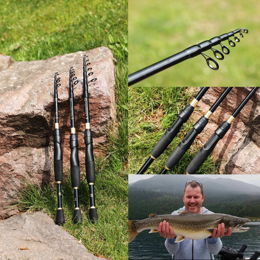 Joran Pancing Pengendali EVA Teleskopik Tangkap Ikan  Baitcasting Tahan Aus Ultralight Carbon Fiber Fishing Rod Bass Rod untuk Danau Sungai Air Tawar Joran Pancing