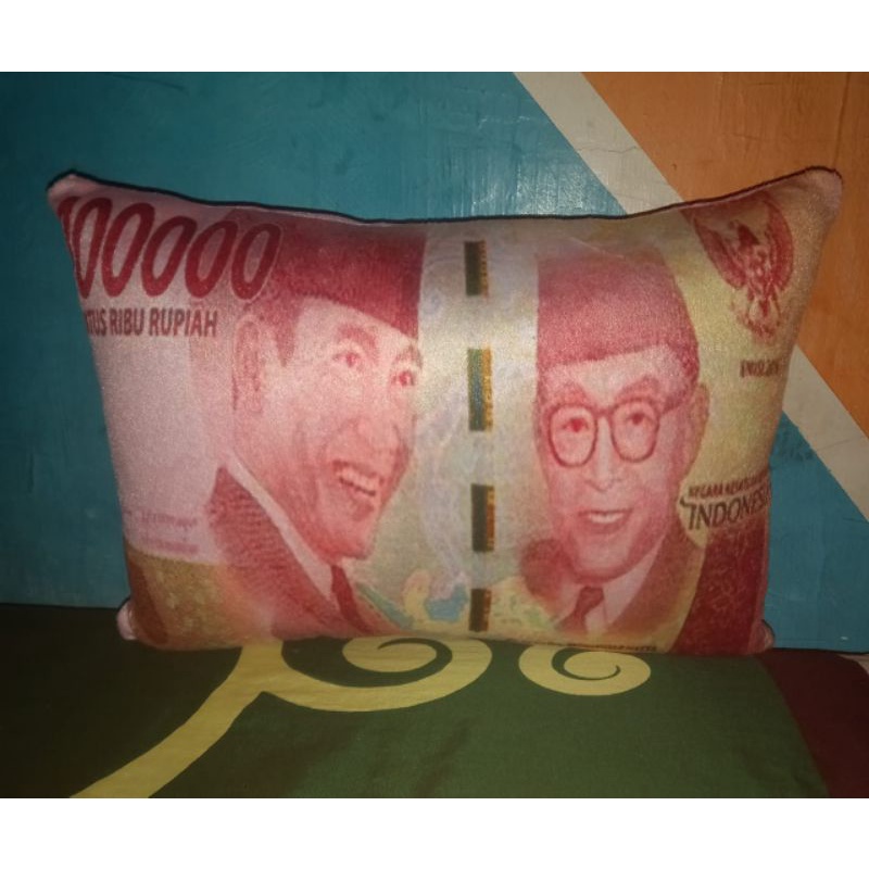 Bantal Karakter Motif Uang/Duit Pecahan 50Ribu Dan 100Ribu Bantal Viral Murah