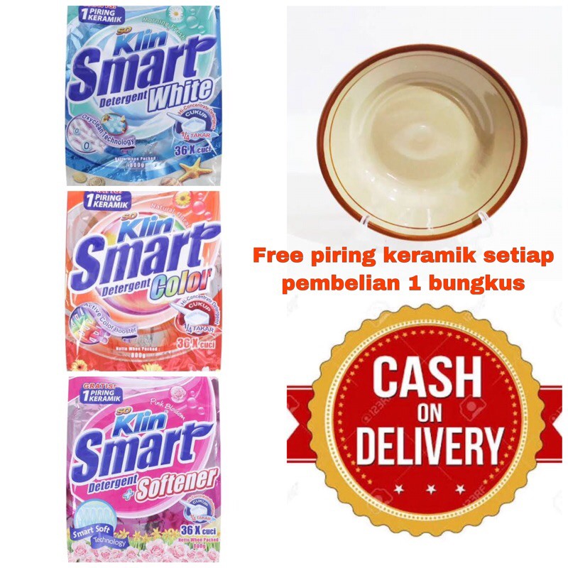 (INSTAN ONLY) Soklin smart 800gram gratis piring keramik