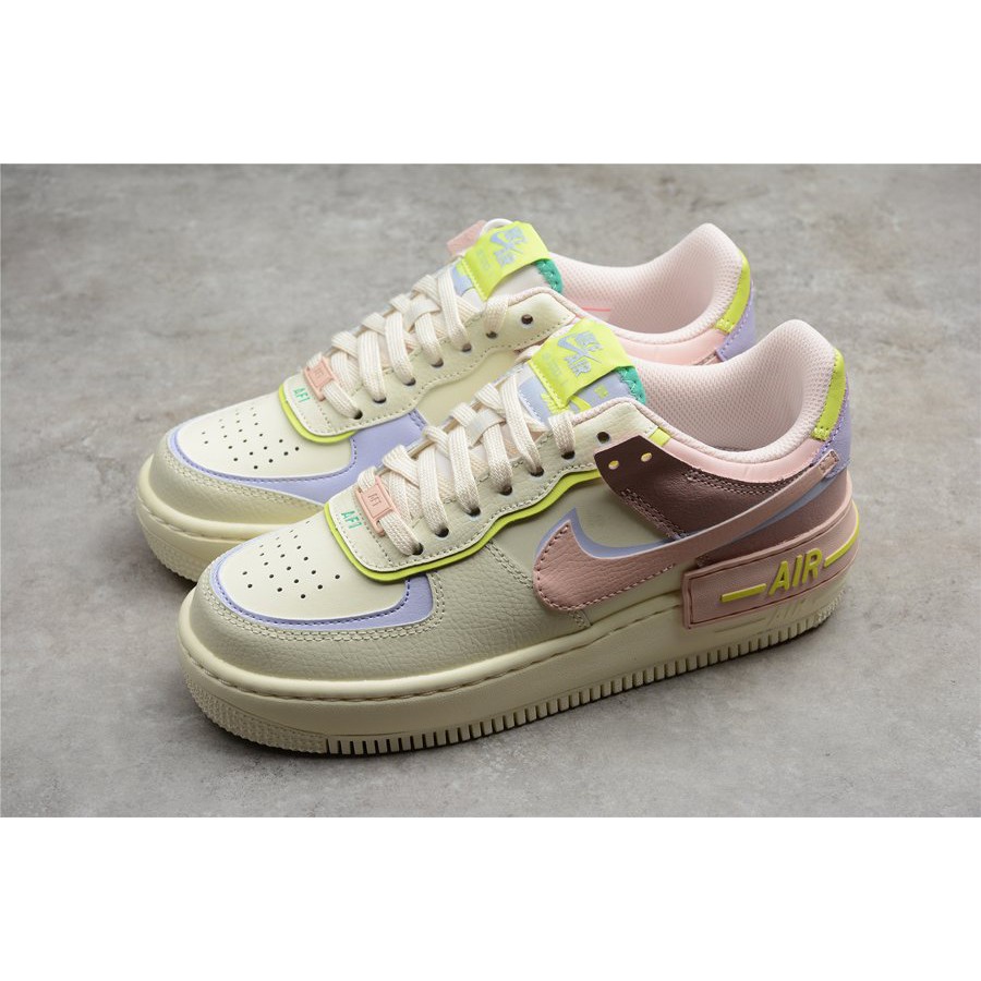 Nike Womens Air Force 1 Shadow " Cashmere/Pale Coral/Pure Violet " Original BNIB