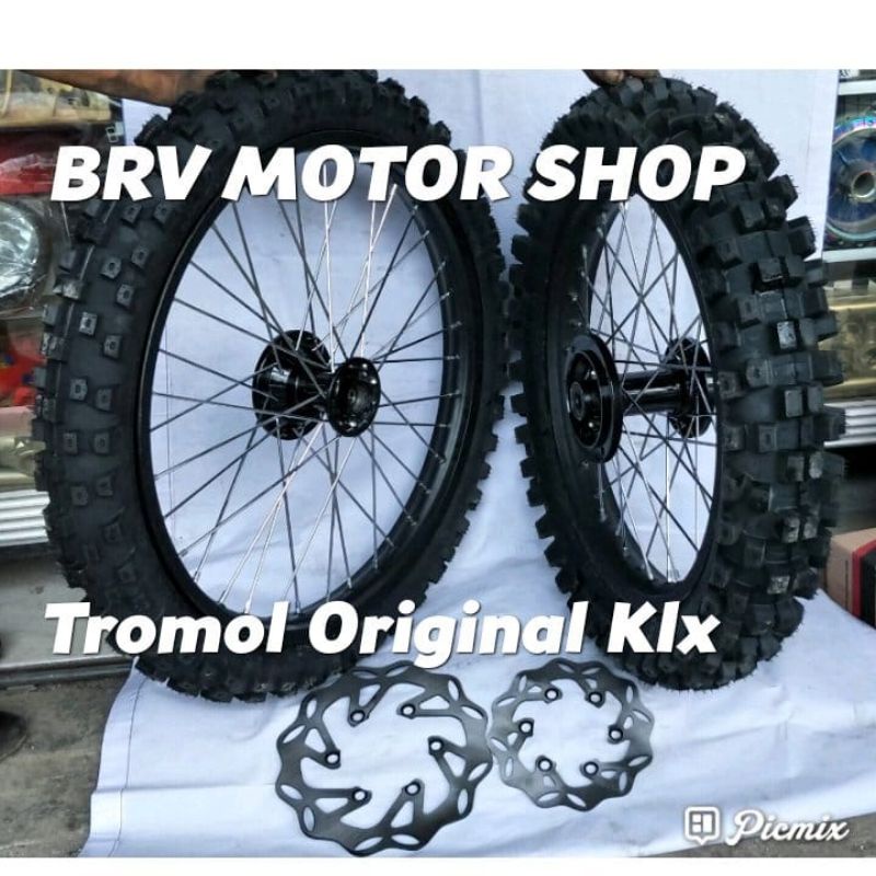 Velg Klx 18-21 Dan 16- 19 Paketan Velg Klx Trail Full Set Ples Ban Tromol Ori Klx