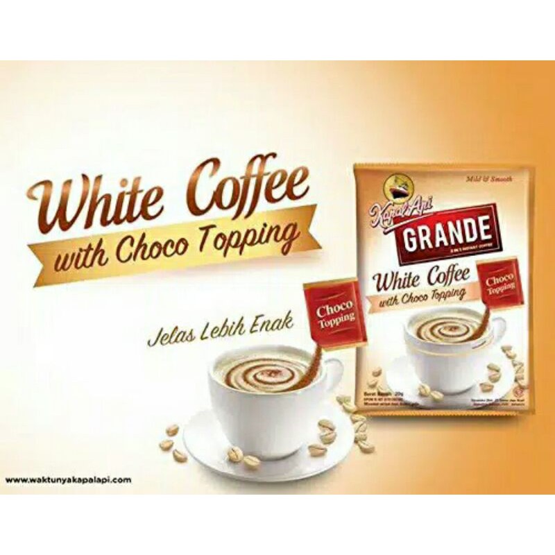 

Kapal Api Grande White Coffee 20 gr x 10 With Choco Topping