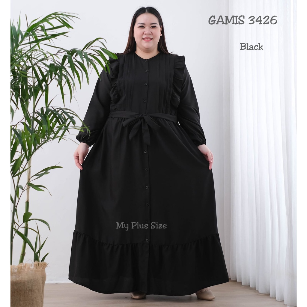 Gamis Polos Jumbo 3426, Ld 132 &amp; 145 cm