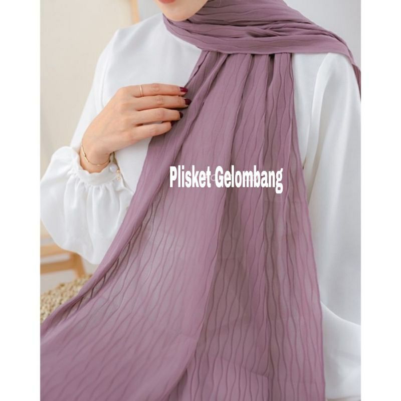 PROMO HIJAB PLISKET GELOMBANG CINTA KEKINIAN GELOMBANG KERUDUNG PASHMINA PLISKET GELOMBANG TERBARU KEKINAN PASHMINA GELOMBANG CINTA CERUTY BABYDOLL PREMIUM