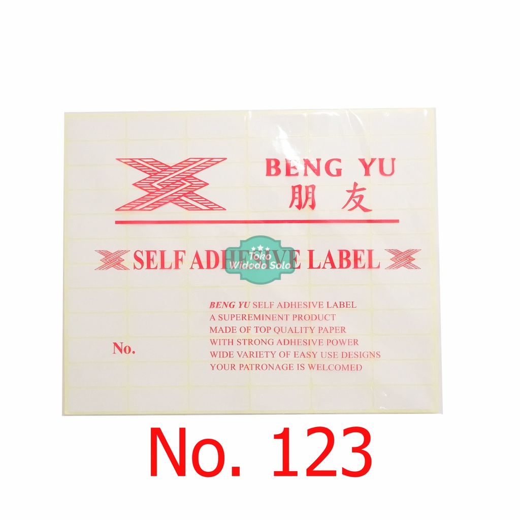 

Stiker Label No 123 Harga Nama Undangan Bengyu Self Adhesive Label 1,2x3cm - 1 Pack Isi 7 Lembar