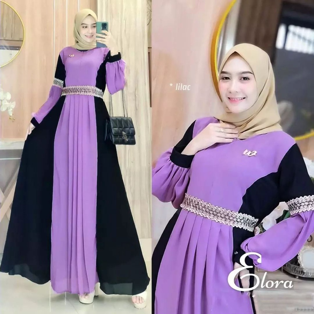 ELORA MAXY BL CERUTY BABYDOLL FULL PURING MIX RENDA LD 110 CM PB 137 CM GAMIS WANITA TERBARU 2023 KEKINIAN DRESS CERUTY BABYDOLL PREMIUM MAXI DRESS LEBARAN TERBARU