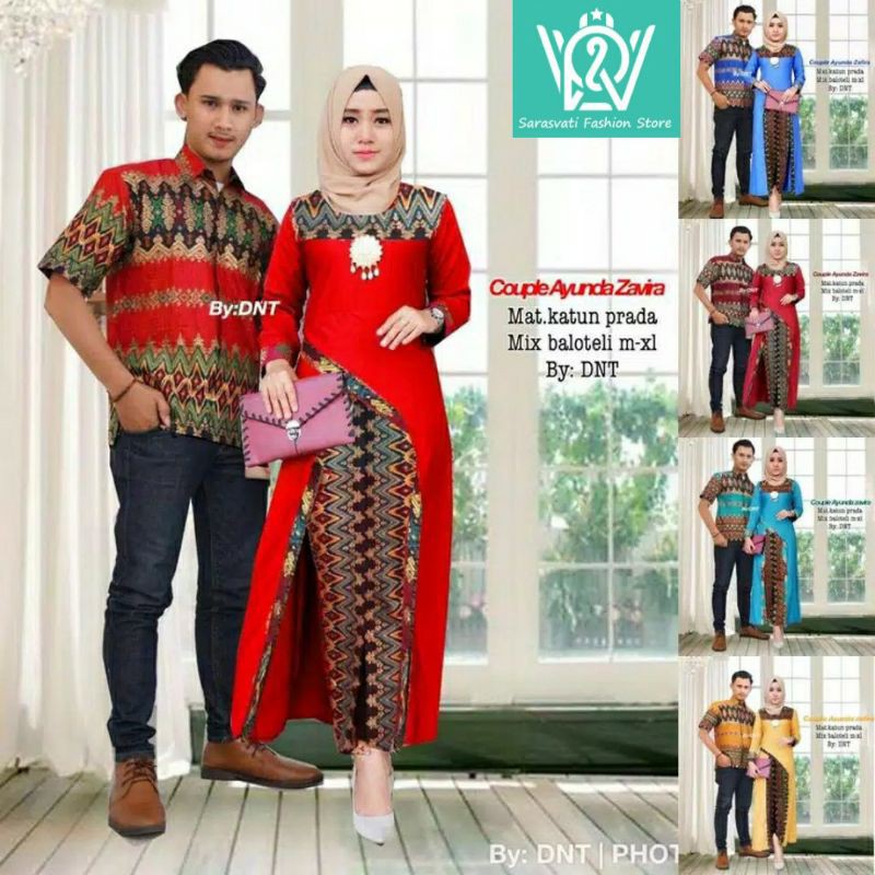Terlaris Pusat Kulakan Batik Couple Ayunda Zavira Etnic 97rp50fbo5pX6