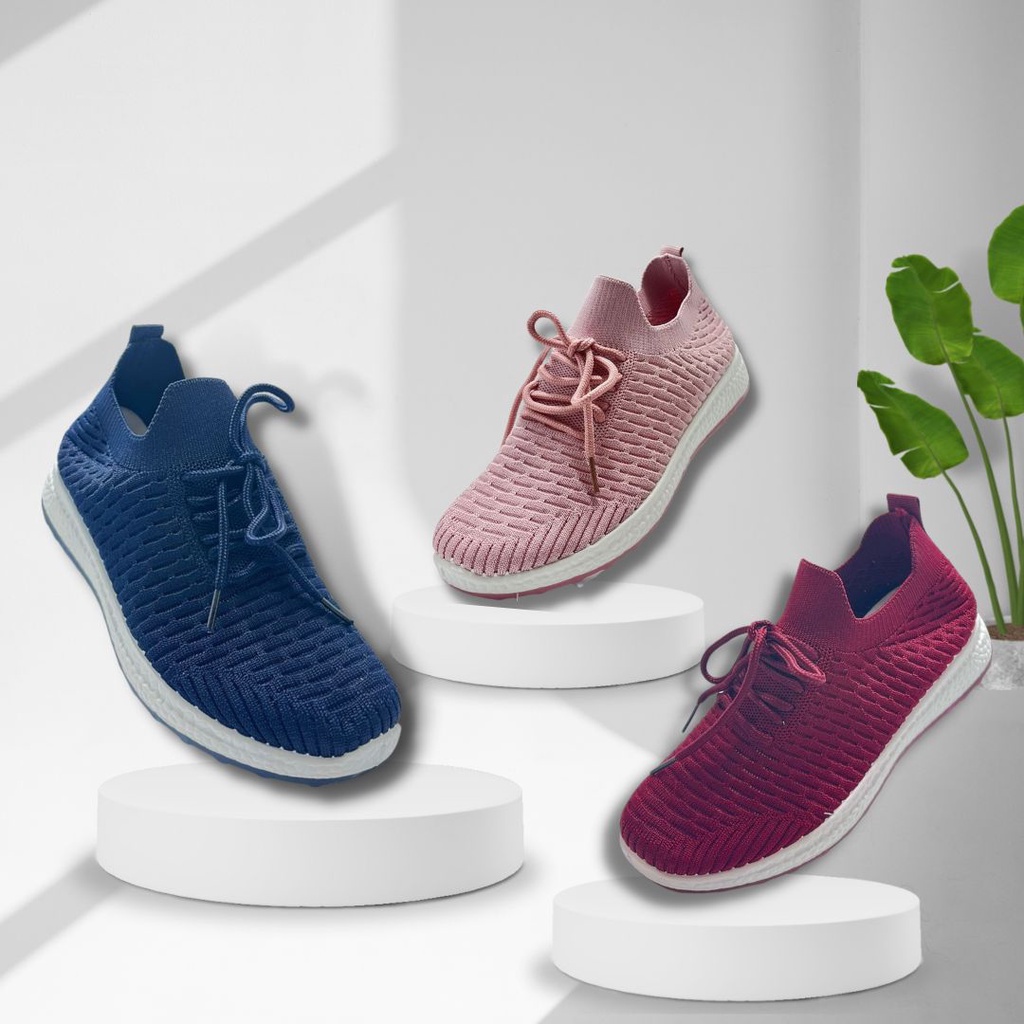 GSW Sepatu wanita Sneakers wanita Import Sneakers wanita Fashion FlyKnit Import With Air Boost Outsole &amp; Sponge ( TP33 ) Sepatu wanita import sepatu sneaker wanita import premium