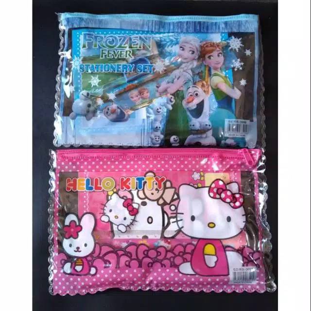 

1 Set Alat Tulis/ Study Set Dompet Plastik Motif Karakter