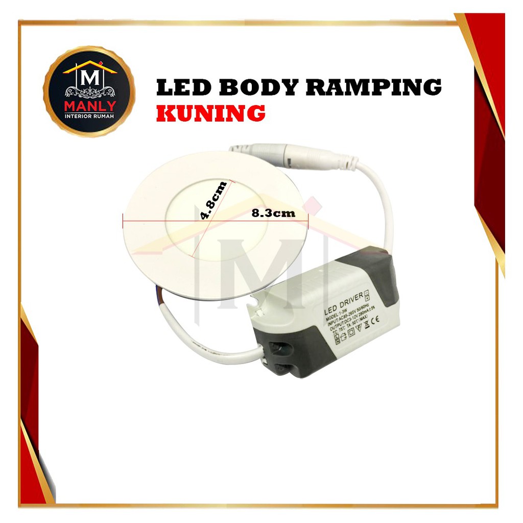 Lampu Downlight Panel Led Spot 3W Mata 3 Lampu Plafon Spotlight Down Light Spot