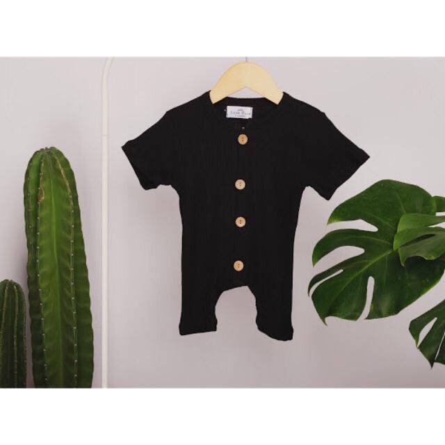 LITTLEDYRA ROMPER DYRA ROMPER SEGIEMPAT ANAK BAYI 0-3 TAHUN-BLACK / LITTLEDYRA