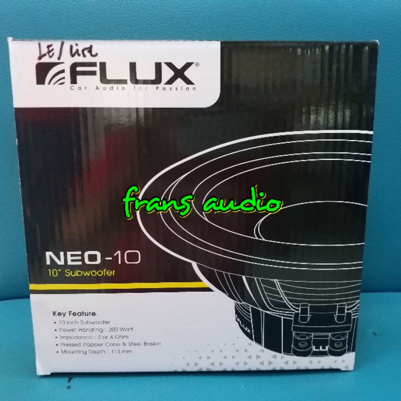 Subwoofer FLUX Neo 10 subwofer 10 in Flux Neo series 10 inch SQ