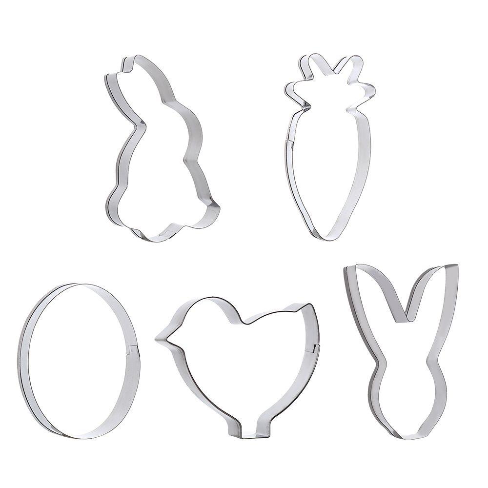Solighter Cetakan Paskah Stainless Steel DIY Fondant Happy Easter Chick Pastry &amp; Baking Tools Telur Paskah