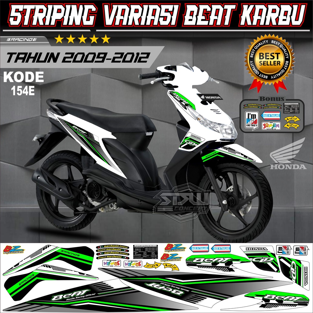 Striping Beat Karbu Stiker Lis Motor Beat Karbu Variasi kode 154