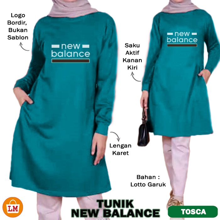 Atasan Wanita Muslim TUNIK NEW BALANC Bahan Lotto Garuk JUMBO TERMURAH TERBARU TERLARIS LMS 27555 27558