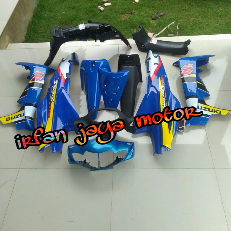 Cover body full suzuki Smash 110 lama biru