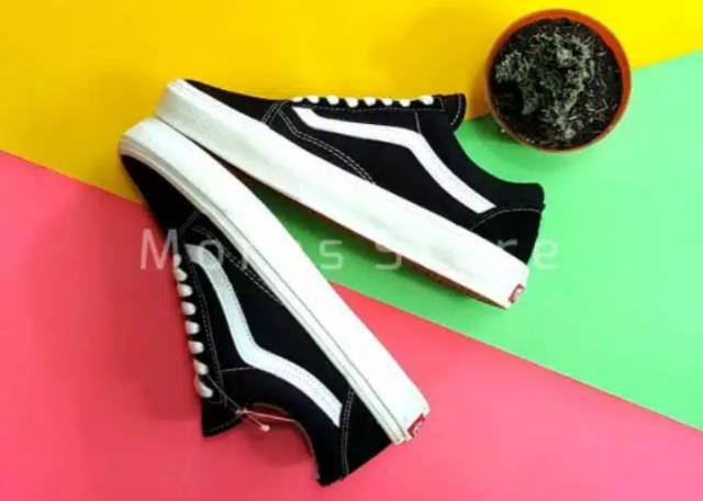 SEPATU43 VANS AUTHENTIC FULL BLACK HITAM COKLAT OLDSKOOL ERA SK8