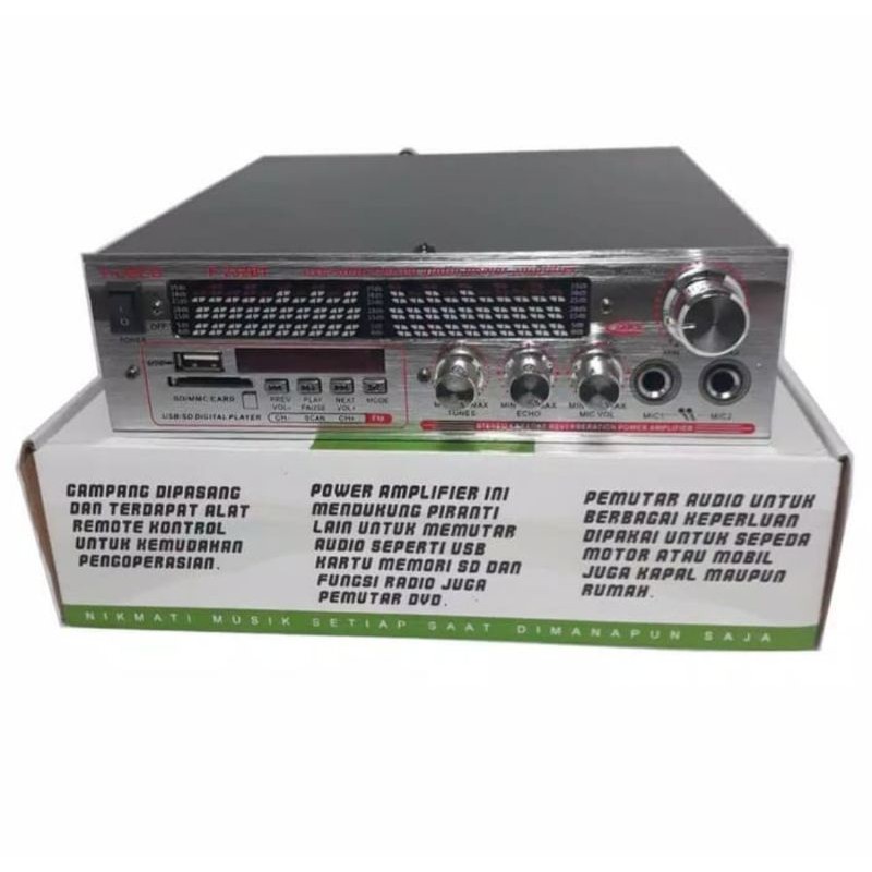 Amplifier Subwoofer Fleco 232 Original Amplifier Bluetooth Karaoke Mp3 Player Radio /Power Amplifier
