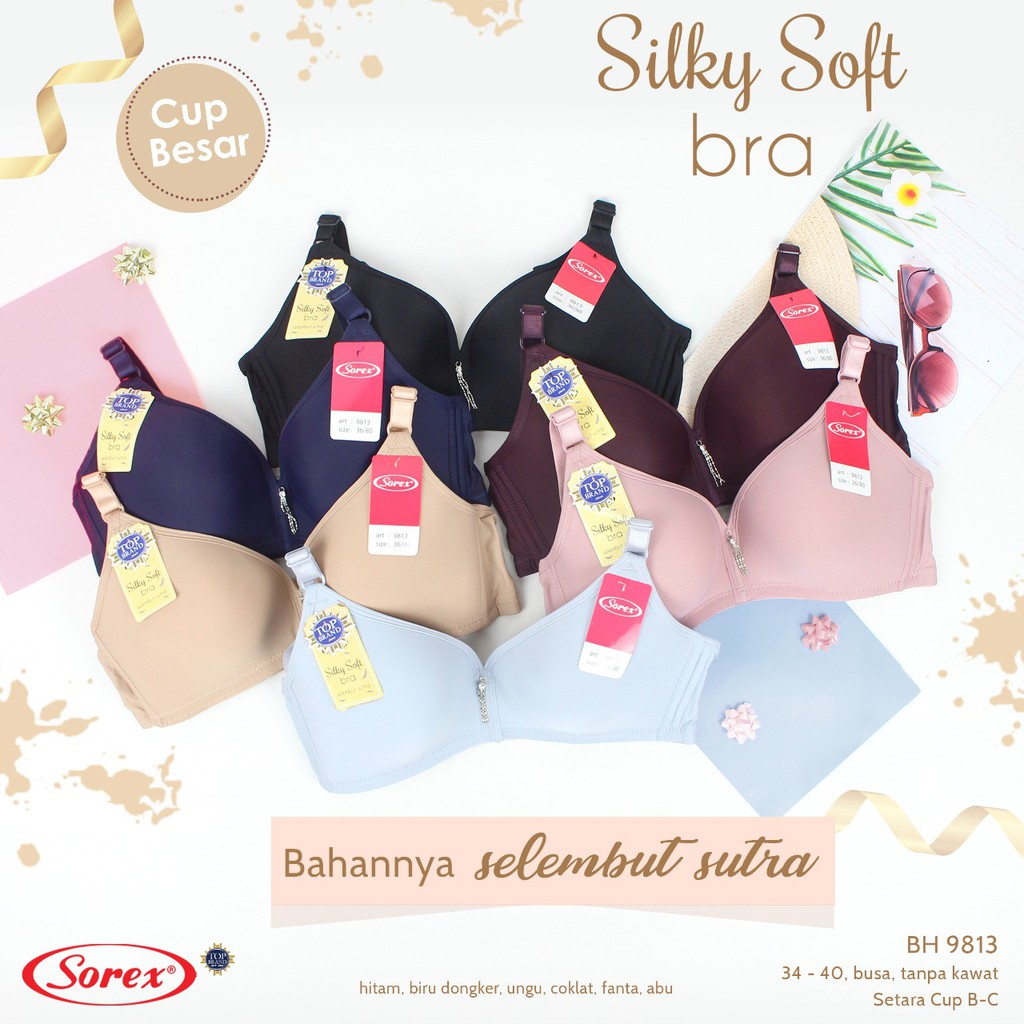 babybear Bra BH Sorex 9813 Tanpa Kawat Busa Tipis