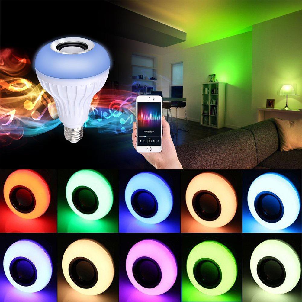 Wireless LED Smart Bluetooth Bulb Bohlam Speaker Musik Lampu APP 2 in 1 With Remote Control Party Light