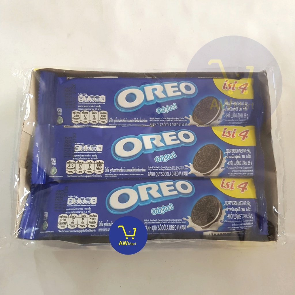 OREO ECER 2000 PER BOX 12 X 38GR (456GR) - ORIGINAL/STRAWBERRY/CHOCOLATE/ICE CREAM