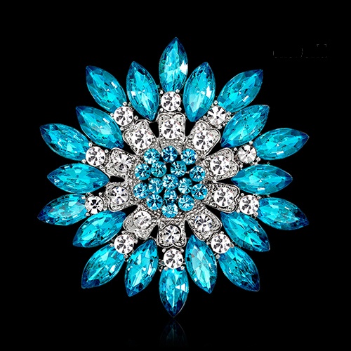 OW@ Women Fashion Flower Brooch Crystal Rhinestone Jewelry for Wedding Party Gift