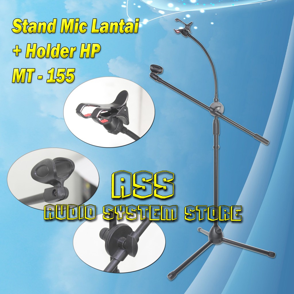 Jual Stand Mic + Holder HP / Microphone Stand + Jepit HP / Stand Mic