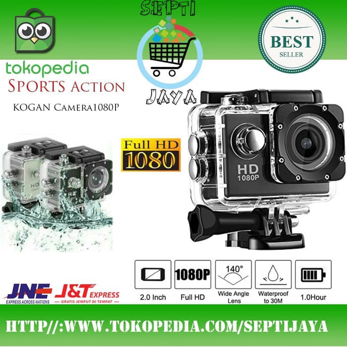 Promo Sportcam Kogan Kamera Action HD 1080P Anti Air kedalaman 30 Meter Ori Berkualitas
